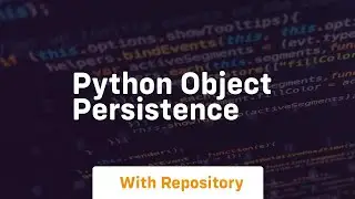 python object persistence