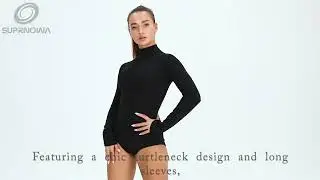 SUPRNOWA Turtleneck Long Sleeves Leotards