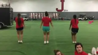 "Go, big red, let's go" back view