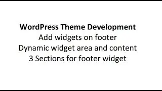 add widget on footer wordpress theme development