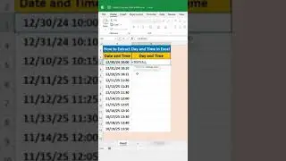 Extract Day Name and Time in #microsoft #excel