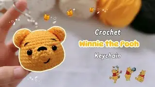 Crochet Winnie the Pooh keychain #handmade #diy #crochet #tutorial #amigurumi