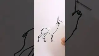 Deer 🦌  oneline #easydrawing #subscribe #shorts