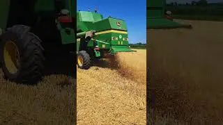Żniwa 2023 jęczmień ozimy John Deere 1470 i Kubota