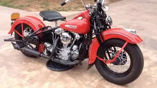1947 Harley Davidson FL Knucklehead Running