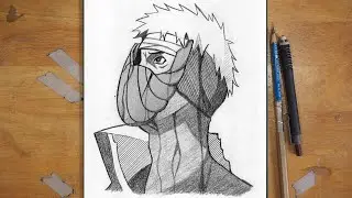 How to Draw Obito Uchiha With Broken Mask | Obito Drawing
