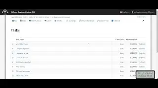 Atcoder Beginner Contest 234 virtual participation screencast.