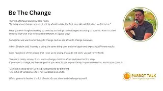 Lesson 1 - Be The Change