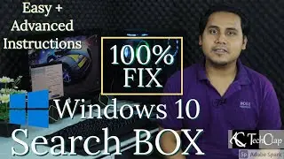 Fix Windows10 Search BOX 100% Works (Easy + Advanced)
