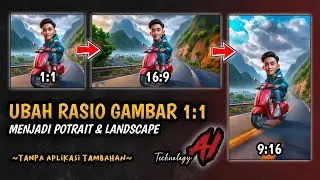 Hanya Sekali Klik❗Cara Mengubah Rasio Gambar 1:1 Menjadi Potrait Dan Landscape