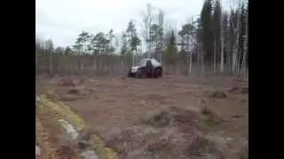 испытания вездехода  АБ-1 в болоте