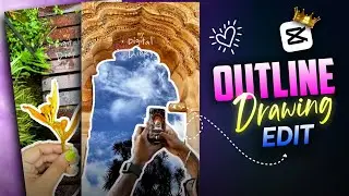 TRENDING OUTLINE DRAWING AESTHETIC REELS TUTORIAL 🌼 || INSTAGRAM VIRAL REELS EDITING
