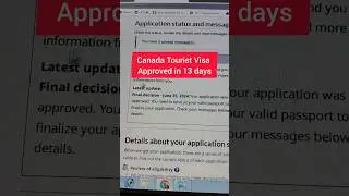 Canada Tourist Visa in 13 days #freetutravel #canada #tourist #visa
