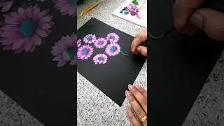 💫🔴 AMAZING Flower Painting Using round brush technique #shorts