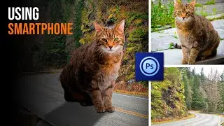 Cat Photo manipulation on Smartphone - Pstouch photo manipulation