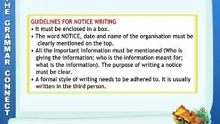 Notice Writing | Format of a Notice | Grammar for Class 8