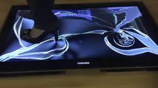 Girl trample and crush flat TV with high heels part 1