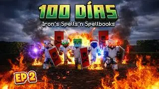 I SURVIVED 100 DAYS IN MINECRAFT WITH THE IRON'S SPELLS 'N SPELLBOOKS MOD