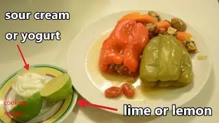 Easy Stuffed Bell Peppers Recipe - How to Make Stuffed Peppers w/ Rice Beef & Soup from Scratch