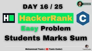 Students Marks Sum | HackerRank | Tasin Coder | 