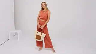 ANRABESS Women’s Summer 2 Piece Outfits Crop Top Tank and High Waisted Pants Jumpsuit Lounge Set