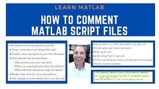 How do I comment my MATLAB Script files