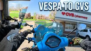 Sunny spring ride to the pharmacy on my Vespa GTS 310