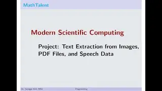 MathTalent Programming Project Text Extraction from Images PDF Files and Speech Data