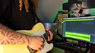 unwinding after work with an ambient guitar loop