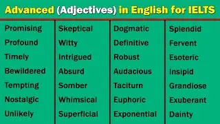 Most Commonly Used Advanced Adjectives in English for IELTS