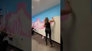 Watch me transform my office space for my van conversion company! 🚐 #shorts #womenowned #mural