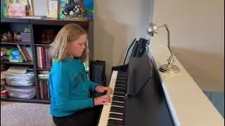 Student Lily Eaglesham playing Angelfish by Anne Crosby Gaudet (RCM Level 1)