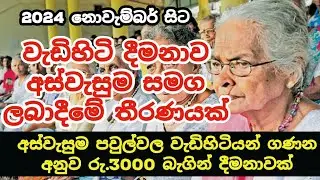 Elders allowances will be paid under Aswasuma | 2024 නොවැම්බර් සිට  වැඩිහිටි දීමනා අස්වැසුම යටතේ