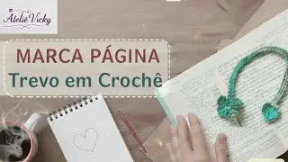 Marca Página em Forma de Trevo em Crochê