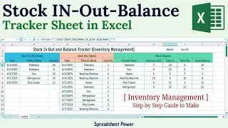 Stock In Out Balance Tracker Sheet in Excel (Inventory management)