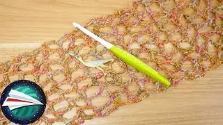 Merajut I Syal Musim Panas dengan motif berlubang I Mudah dan Cepat