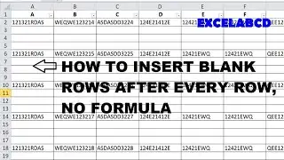 How to insert blank rows after every row in Excel | No Formula Needed | Excelabcd