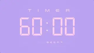 60 Min Digital Countdown Timer with Simple Beeps 💕💜