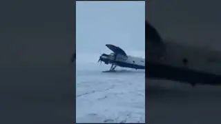 Extremely landind AN-2 #windshare #aviation #aviationlovers #storm