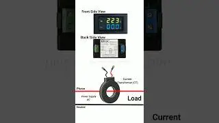 Single Phase Digital Voltage & Ammeter Connection Diagram with CT(Current Transformer) 