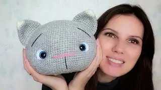 Новая игрушка крючком. Гигантский котик крючком.