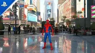 Marvel's Spider-Man (PS4) - Free Roam across NYC | Climbing & Jumping from Avengers Tower