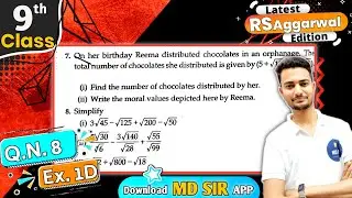 Rs Aggarwal Class 9 Chapter 1 | Exercise 1D Question number 8 | Number System | Md Sir Class 9