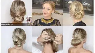 5 СОБРАННЫХ ПУЧКОВ  НА ЛЮБОЙ СЛУЧАЙ: В ОФИС, НА УЧЕБУ ИЛИ НА ВЫХОД | LOW BUN UPDO COMPILATION
