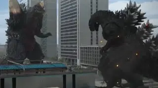 Space Godzilla downtown rumble