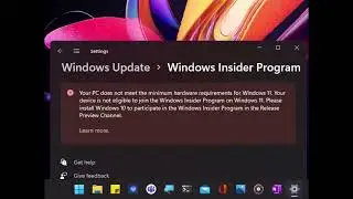 The new Windows 11 the Windows Insider Program not Supported in my old Compaq A900 Laptop