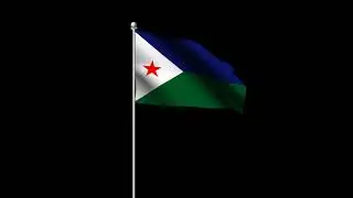 Djibouti Flag Black Screen | Djibouti waving flag animation | 3D flag | Royalty-Free | luma key
