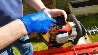 Petrol hedge trimmer starter pull cord replaced