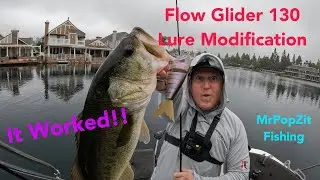 Lure modification of Flowglider 130 catches me a nice largemouth bass! Cast to catch.