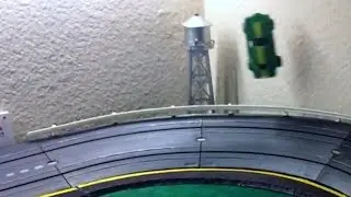 Crazy Cooter Drives ... A Bit Crazy (Slot Car Action!)